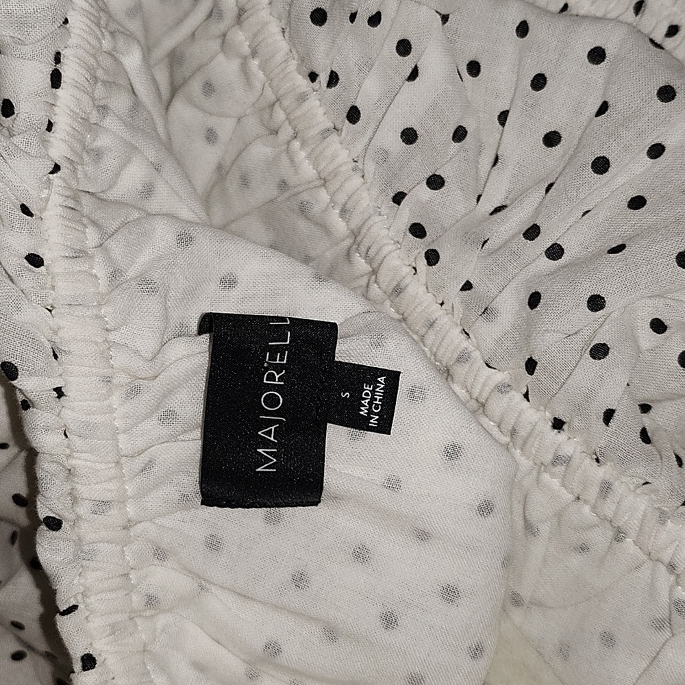 Revolve Majorelle Tate Smocked Long Sleeve Polkadotz Puff Sleeve CottageTop Sz S - Picture 15 of 16